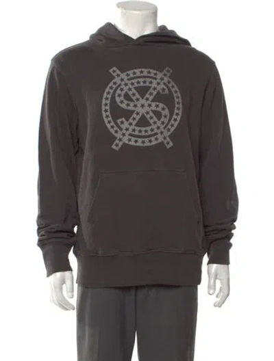 Pre-owned Ksubi Graphic Print Crew Neck Hoodie In Grey