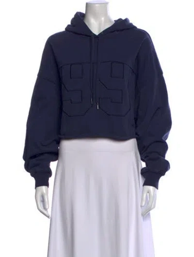 Pre-owned Ksubi Graphic Print Crew Neck Hoodie W/ Tags In Blue