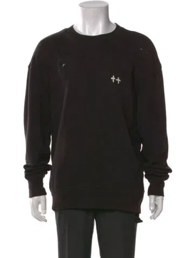 Pre-owned Ksubi Graphic Print Crew Neck Pullover In Black