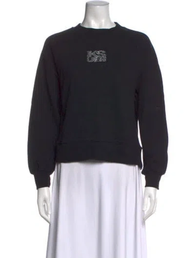 Pre-owned Ksubi Graphic Print Crew Neck Sweater In Black