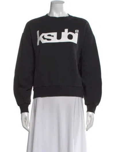 Pre-owned Ksubi Graphic Print Crew Neck Sweatshirt In Black