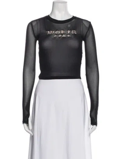 Pre-owned Ksubi Graphic Print Crew Neck Top In Blue