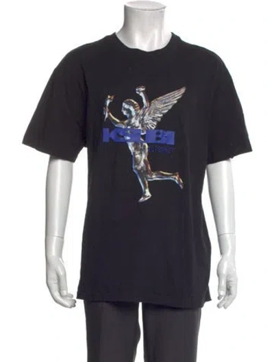 Pre-owned Ksubi Graphic Print Crew Neck T-shirt In Black