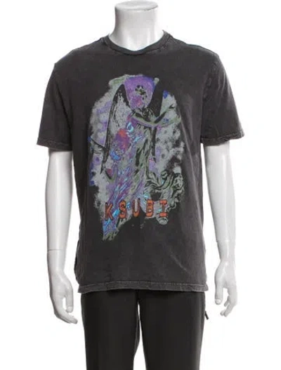 Pre-owned Ksubi Graphic Print Crew Neck T-shirt In Black