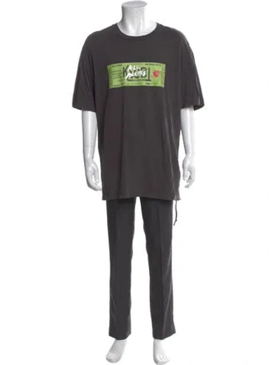 Pre-owned Ksubi Graphic Print Crew Neck T-shirt In Gray