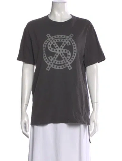 Pre-owned Ksubi Graphic Print Crew Neck T-shirt In Gray