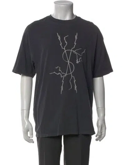 Pre-owned Ksubi Graphic Print Crew Neck T-shirt In Gray