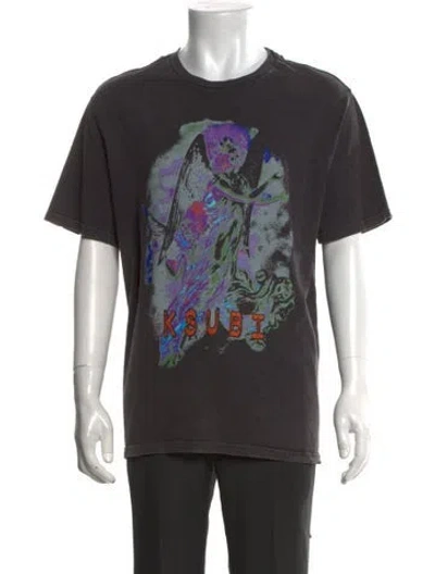 Pre-owned Ksubi Graphic Print Crew Neck T-shirt In Grey