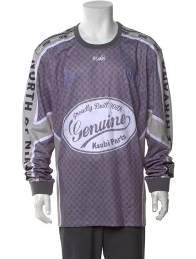 Pre-owned Ksubi Graphic Print Crew Neck T-shirt In Grey