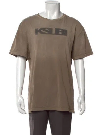 Pre-owned Ksubi Graphic Print Crew Neck T-shirt In Neutral