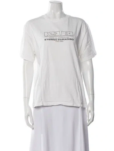 Pre-owned Ksubi Graphic Print Crew Neck T-shirt In Neutral