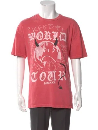 Pre-owned Ksubi Graphic Print Crew Neck T-shirt In Pink