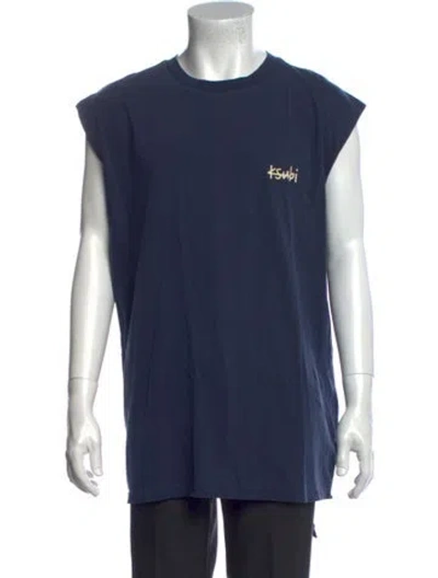 Pre-owned Ksubi Graphic Print Crew Neck T-shirt W/ Tags In Blue