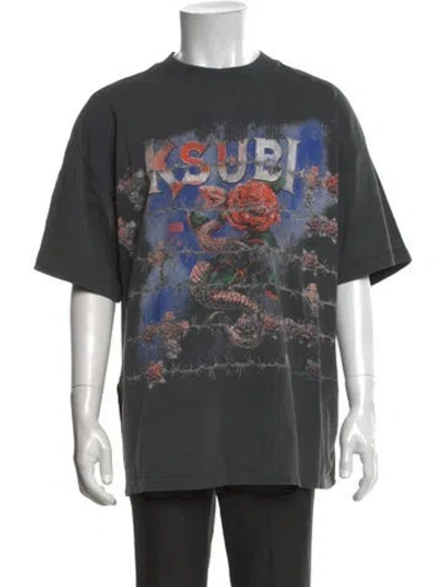 Pre-owned Ksubi Graphic Print Crew Neck T-shirt W/ Tags In Grey