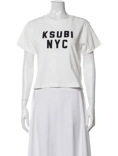 Pre-owned Ksubi Graphic Print Crew Neck T-shirt W/ Tags In White