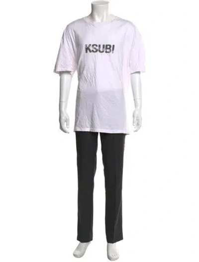 Pre-owned Ksubi Graphic Print Crew Neck T-shirt In White