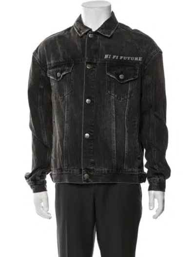 Pre-owned Ksubi Graphic Print Denim Jacket In Multicolor