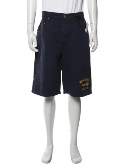 Pre-owned Ksubi Graphic Print Denim Shorts W/ Tags In Blue
