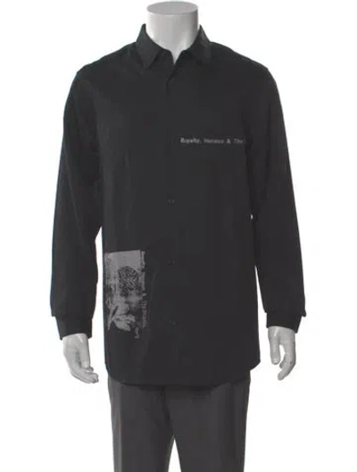 Pre-owned Ksubi Graphic Print Long Sleeve Shirt In Black