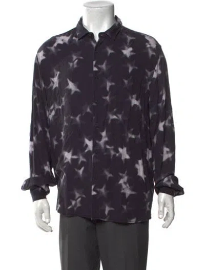 Pre-owned Ksubi Graphic Print Long Sleeve Shirt In Black