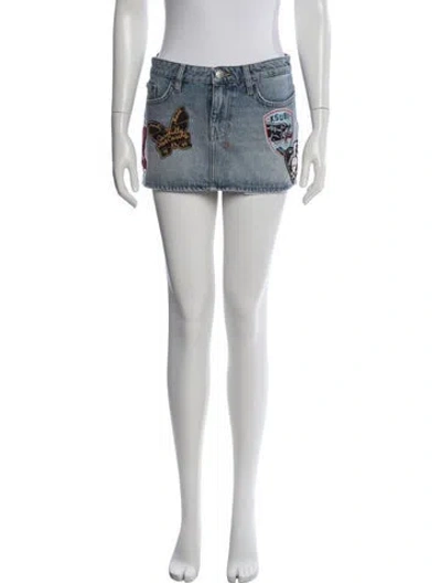 Pre-owned Ksubi Graphic Print Mini Skirt In Blue