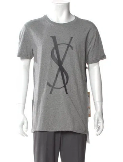 Pre-owned Ksubi Graphic Print Scoop Neck T-shirt W/ Tags In Gray