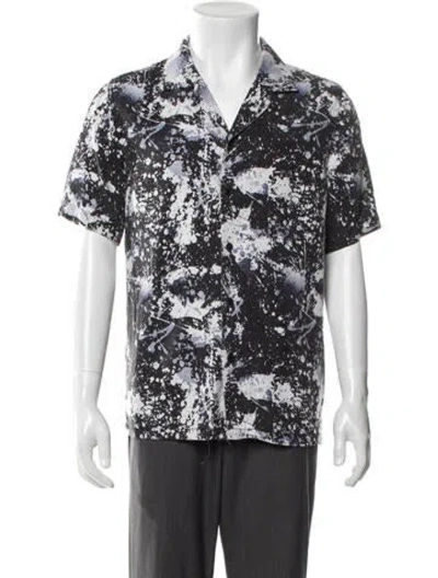 Pre-owned Ksubi Graphic Print Short Sleeve Dress Shirt In Black