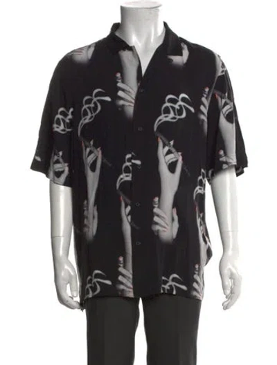Pre-owned Ksubi Graphic Print Short Sleeve Shirt In Black