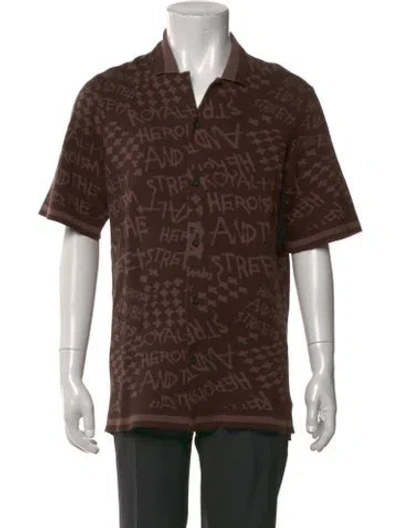 Pre-owned Ksubi Graphic Print Short Sleeve Shirt In Brown