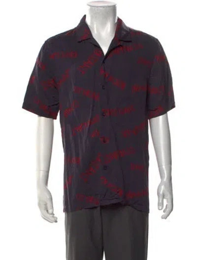 Pre-owned Ksubi Graphic Print Short Sleeve Shirt In Purple