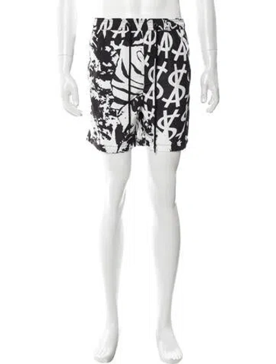Pre-owned Ksubi Graphic Print Swim Trunks W/ Tags In Black