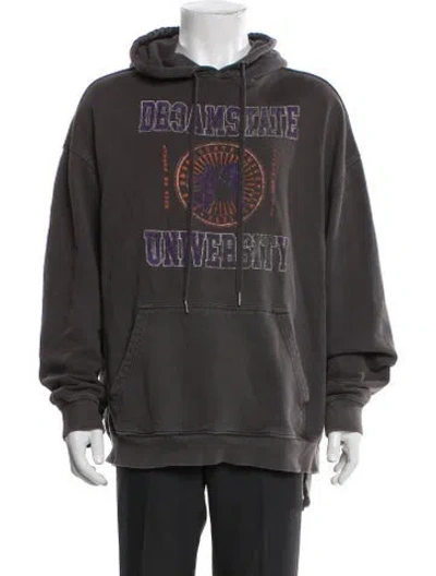 Pre-owned Ksubi Graphic Print V-neck Hoodie In Gray