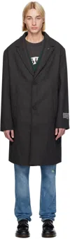 Ksubi Gray Battery Coat In Charcoal