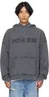 Ksubi Blasted Ekcess Oversize Hoodie In Gray