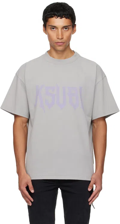 Ksubi Gray Blasted Ekcess Short Sleeve T-shirt