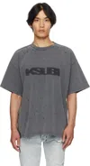 Ksubi Blasted Ekcess Oversize Distressed Graphic T-shirt In Gray