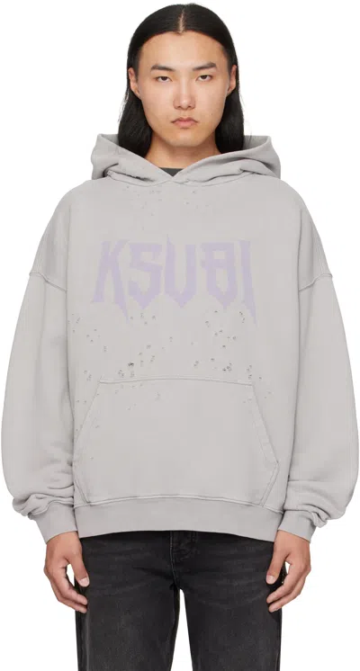 Ksubi Gray Blasted Hoodie
