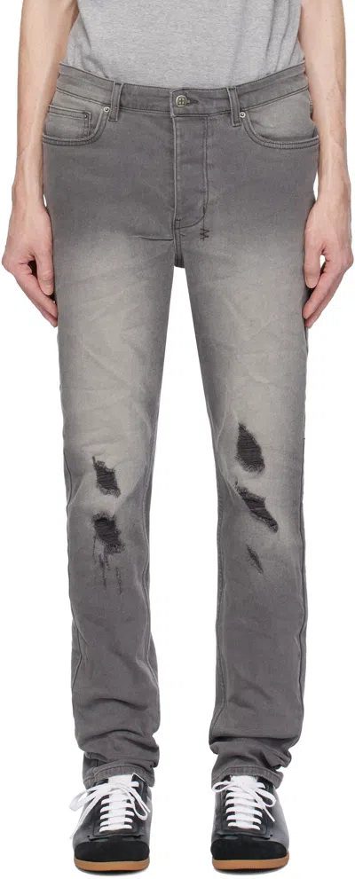 Ksubi Gray Chitch Prodigy Trashed Jeans In Grey