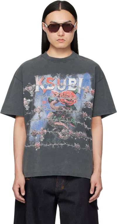 Ksubi Gray Death Snake Ekcess S/s Rhino T-shirt