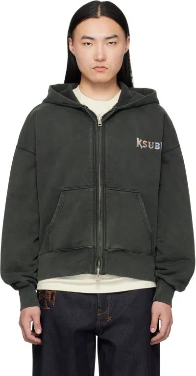 Ksubi Gray Death Snake Halen Zip Hoodie In Green