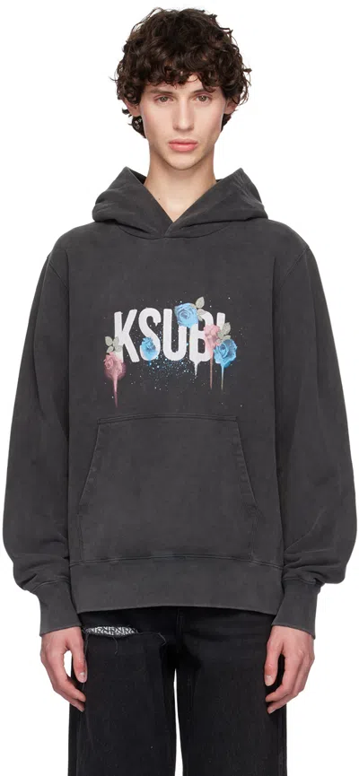 Ksubi Gray Graff Rose Kash Hoodie In Grey