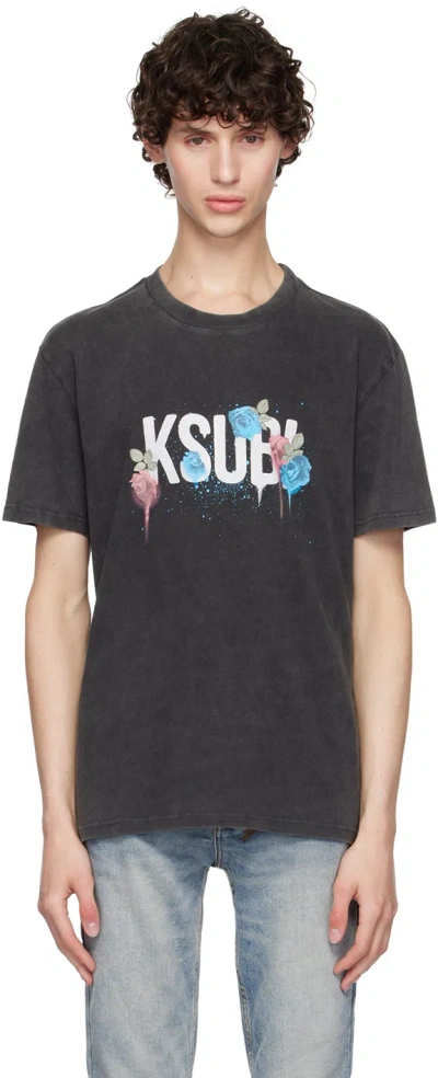 KSUBI GRAY GRAFF ROSE KASH T-SHIRT