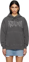 Ksubi Gray Kingdom Oh G Hoodie In Charcoal