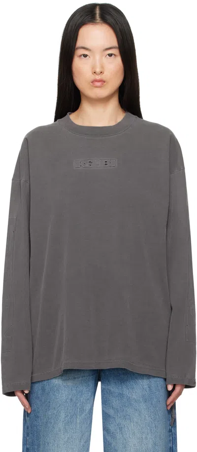 Ksubi Gray Sott Boyfriend Ls T-shirt In Charcoal