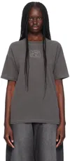 Ksubi Gray Stacked Oh G T-shirt In Charcoal