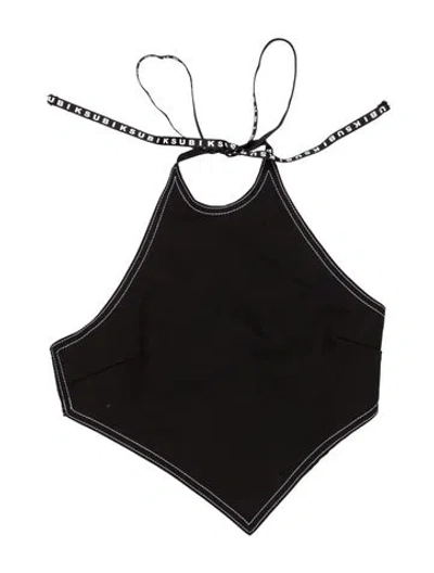 Pre-owned Ksubi Halterneck Sleeveless Crop Top In Black