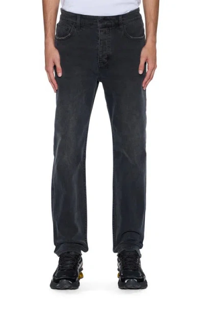 Ksubi Hazlow 3rd Degree Black Straight Leg Jeans In Gray