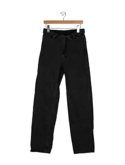 Pre-owned Ksubi High-rise Straight Leg Jeans In Black