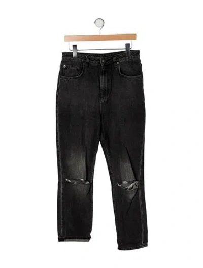Pre-owned Ksubi High-rise Straight Leg Jeans In Black