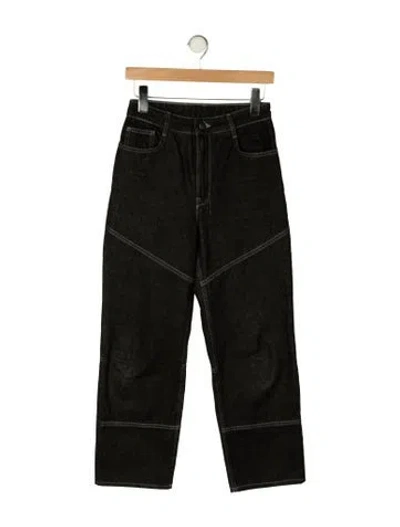 Pre-owned Ksubi High-rise Straight Leg Jeans In Black